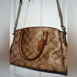 Coach brown/tan logo purse